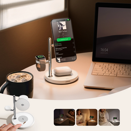 Trådløs Nettlader Joyroom JR-W23 3i1, 15W, 1.67A, Hvit