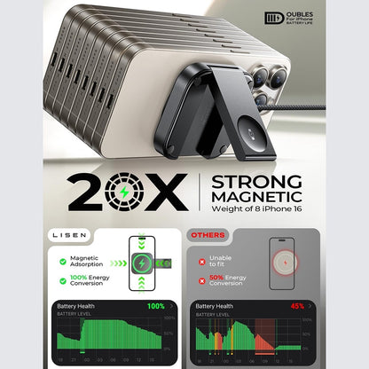 Trådløs Nettverkslader Lisen 2-i-1, 15W, 1.67A, Svart YL0324100013