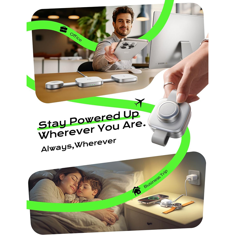 Lisen 3in1 trådløs nettverkslader, 15W, 1.67A, Grå YL0424040001