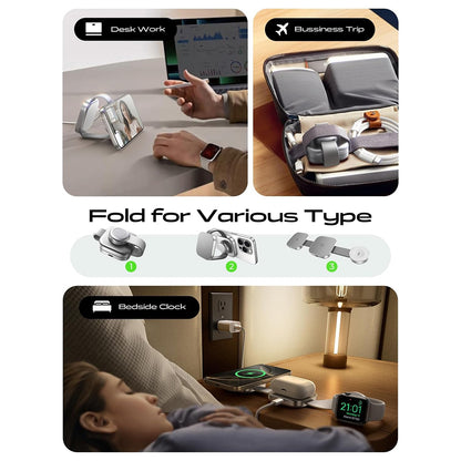 Lisen 3in1 trådløs nettverkslader, 15W, 1.67A, Grå YL0424040001