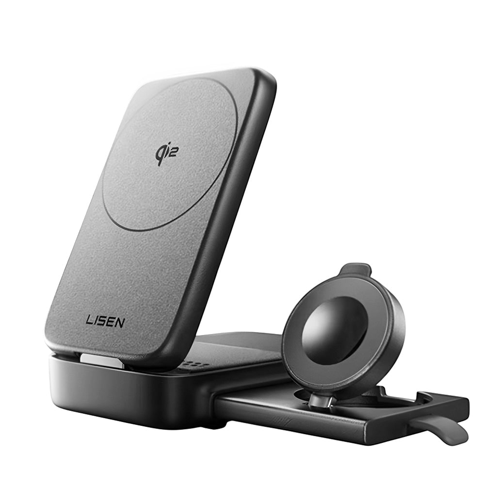 Trådløs Nettverkslader Lisen W106 3in1, 15W, 1.67A, Grå YL0424120009