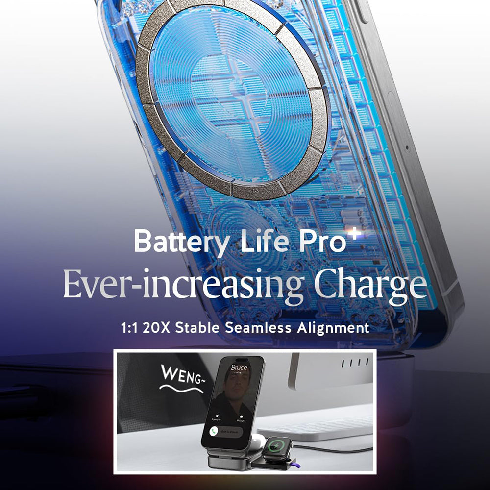 Trådløs Nettverkslader Lisen W106 3in1, 15W, 1.67A, Grå YL0424120009