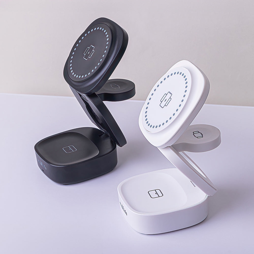 Trådløs Nettlader MaXlife MXWC-06 3in1, 15W, 1.67A, Svart