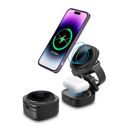 Trådløs Nettlader MaXlife MXWC-06 3in1, 15W, 1.67A, Svart