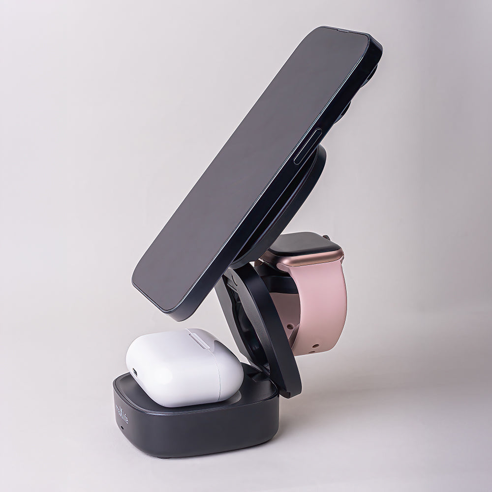 Trådløs Nettlader MaXlife MXWC-06 3in1, 15W, 1.67A, Svart