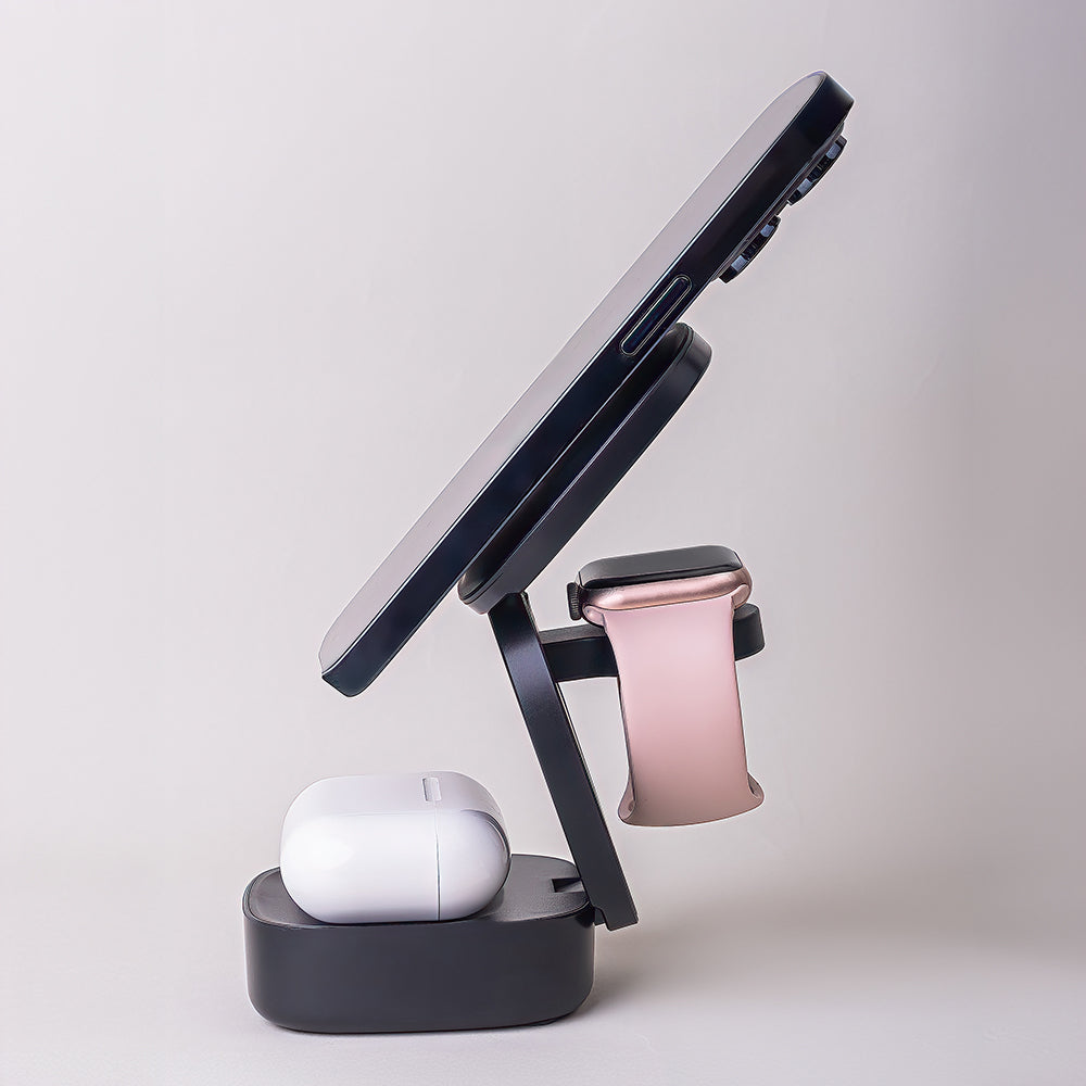 Trådløs Nettlader MaXlife MXWC-06 3in1, 15W, 1.67A, Svart