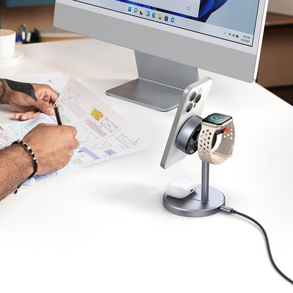 Trådløs Nettlader McDodo CH-2460 Swan 3i1, 22,5W, 1,67A, Grå