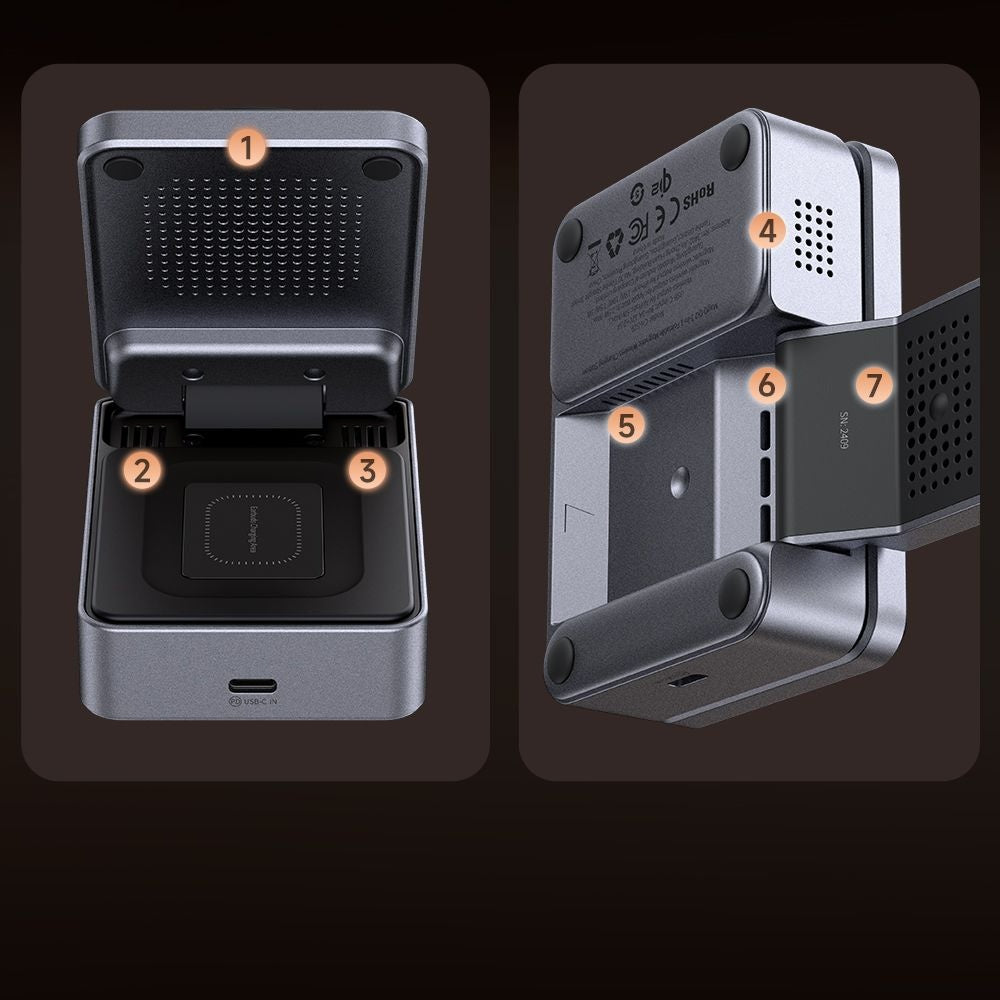 Trådløs Nettverkslader McDodo CH-5192 3i1, 22.5W, 1.67A, Grå