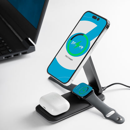 Trådløs Nettverkslader Proove Energy Fold 3in1, 15W, 1.67A, Svart WSEF15010001