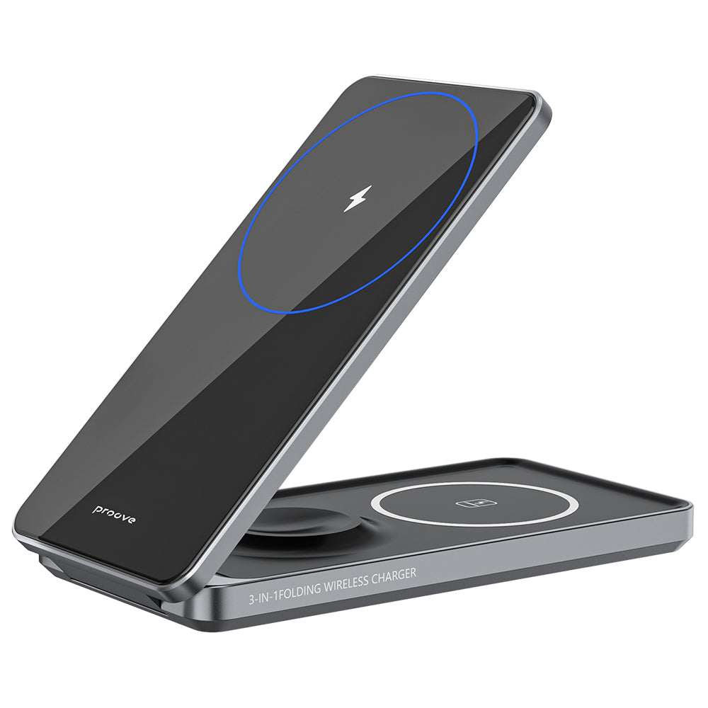 Trådløs Nettverkslader Proove Metal Edge 3in1, 15W, 1.67A, Grå WSME15010003