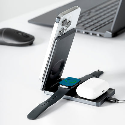 Trådløs Nettverkslader Proove Metal Edge 3in1, 15W, 1.67A, Grå WSME15010003