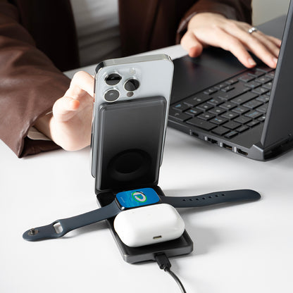 Trådløs Nettverkslader Proove Metal Edge 3in1, 15W, 1.67A, Grå WSME15010003