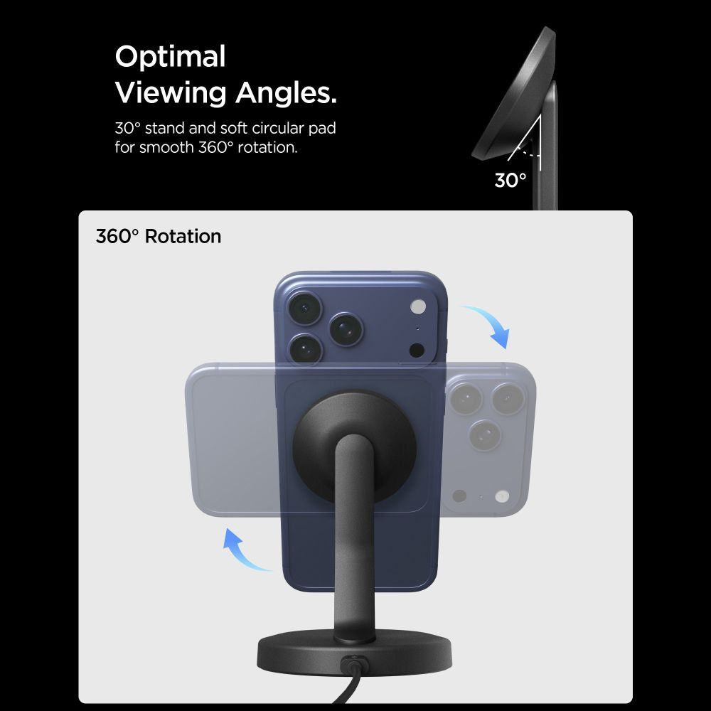 Trådløs Nettverkslader Spigen EF151MS, 15W, 1.67A, Svart