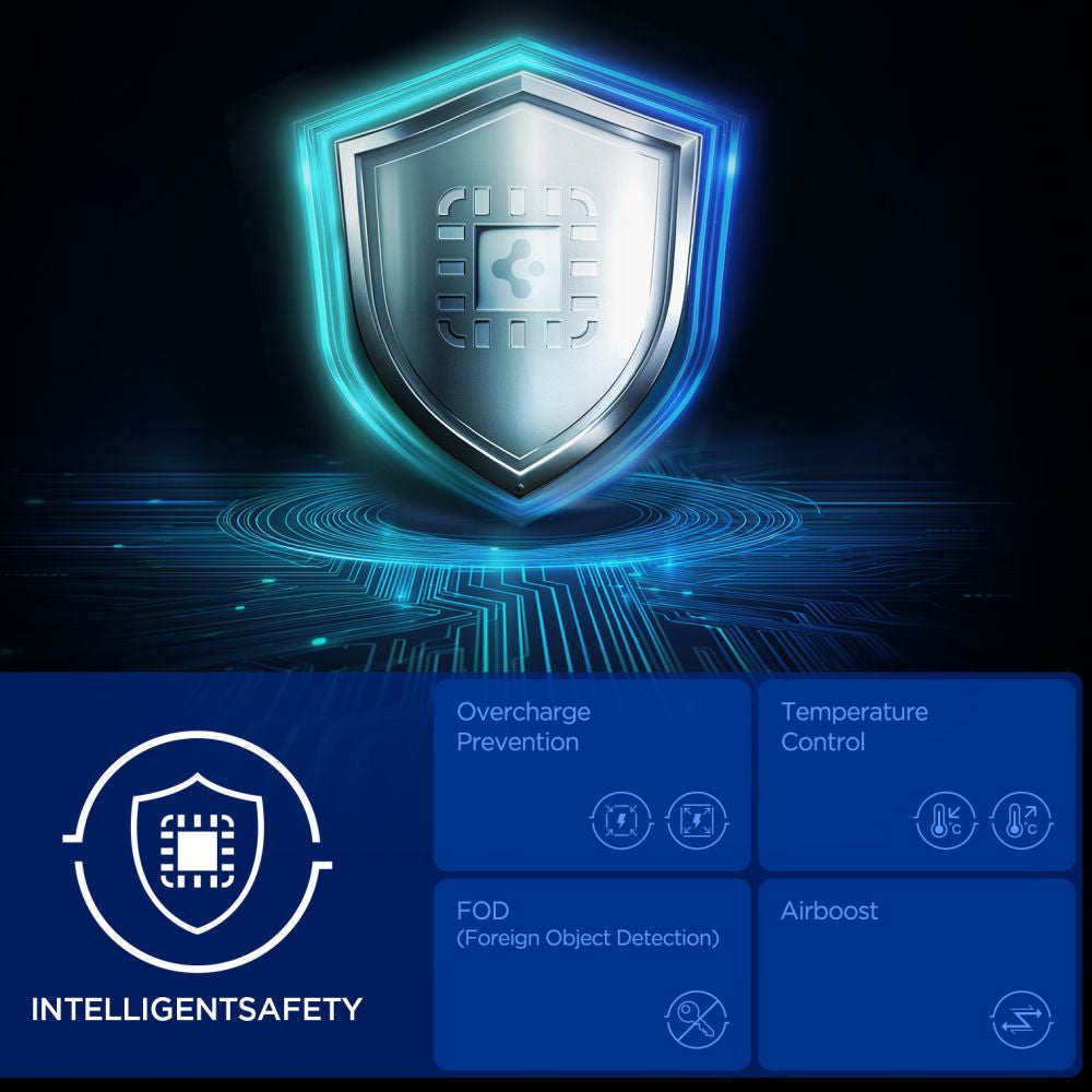 Trådløs Nettverkslader Spigen EF302MOQ 3in1, 25W, 1 x USB-C, Grå