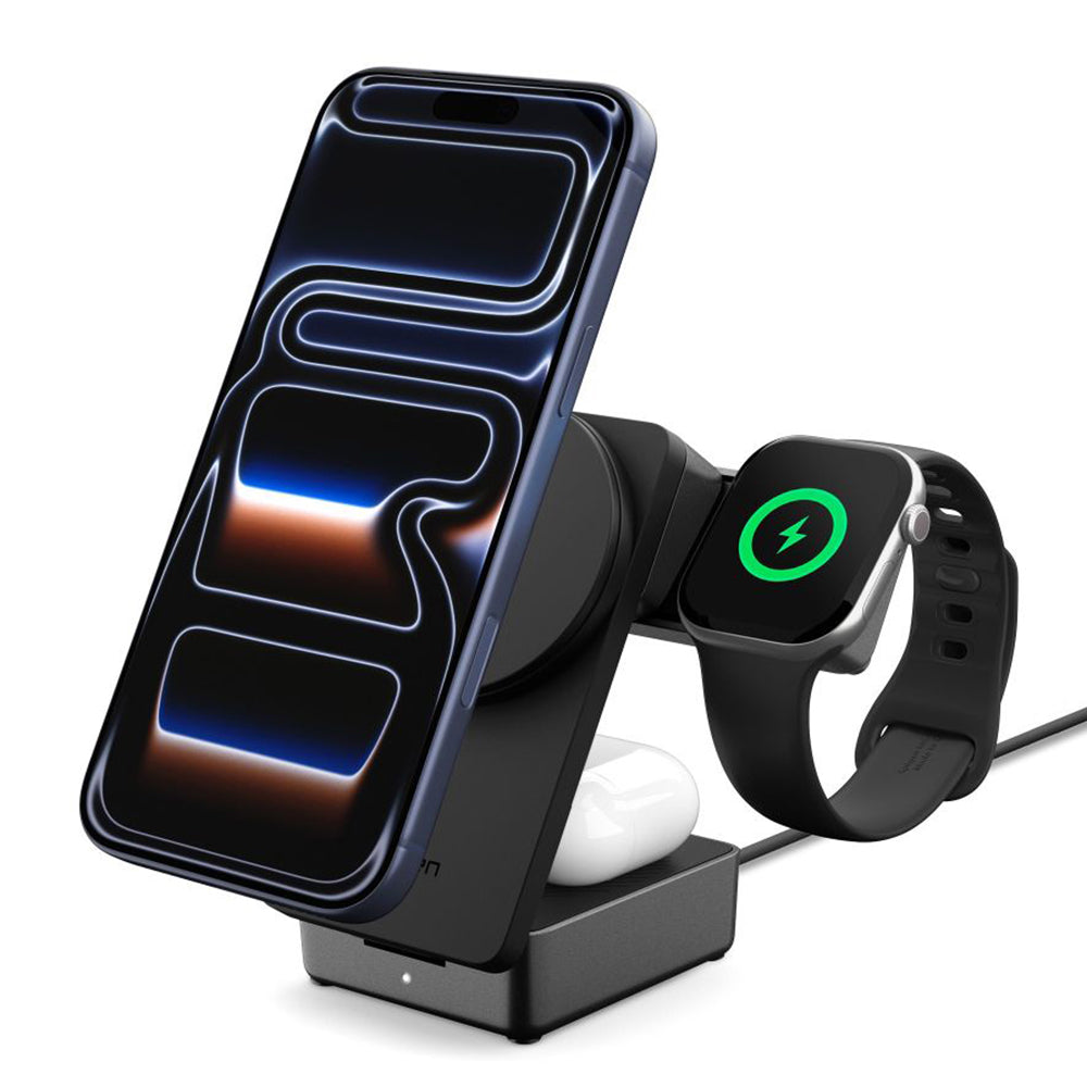 Trådløs Nettverkslader Spigen EF323MQ Essential 3in1, 25W, Svart ACH10398