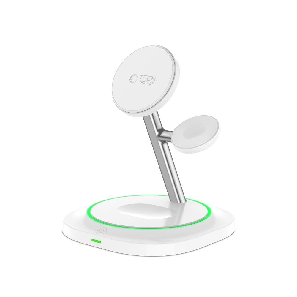 Trådløs nettverkslader Tech-Protect QI15W-A46 3in1, 15W, 1.67A, Hvit