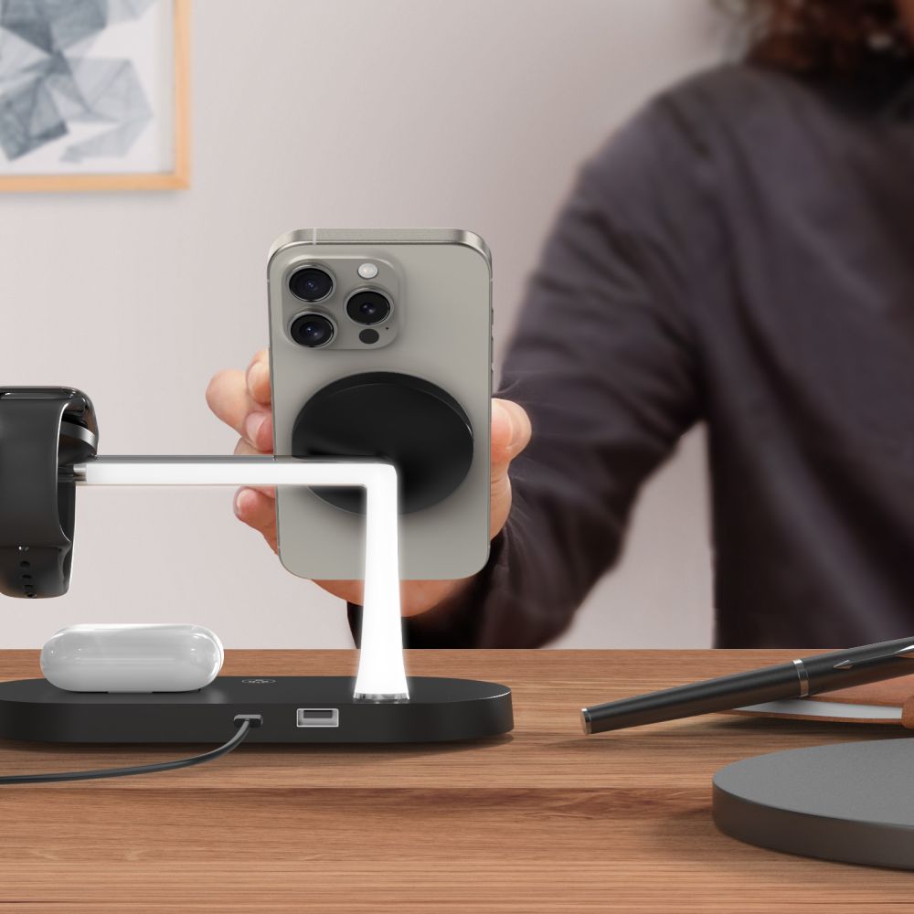 Trådløs nettladere Tech-Protect A12 3i1, 15W, 1,67A, Svart