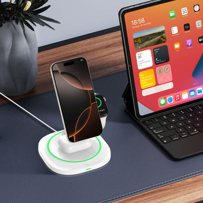 Trådløs nettverkslader Tech-Protect QI15W-A46 3in1, 15W, 1.67A, Hvit