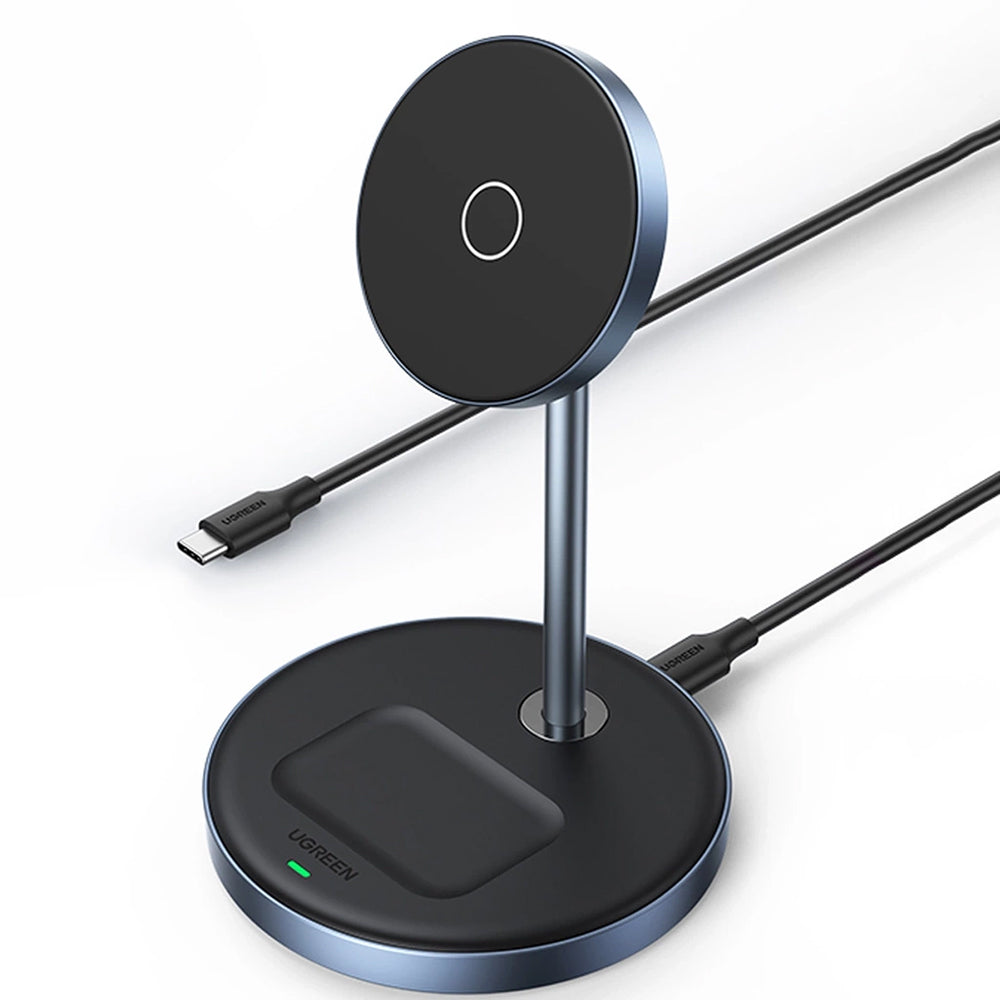 UGREEN CD317 2in1 trådløs nettverkslader, 20W, 1.67A, Svart