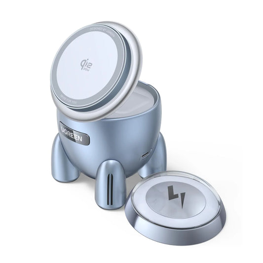 UGREEN W713 2in1 Trådløs Nettverkslader, 25W, Blå