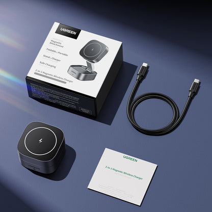 UGREEN W526 3in1 trådløs nettverkslader, 20W, 1.67A, 1 x USB-C, Svart