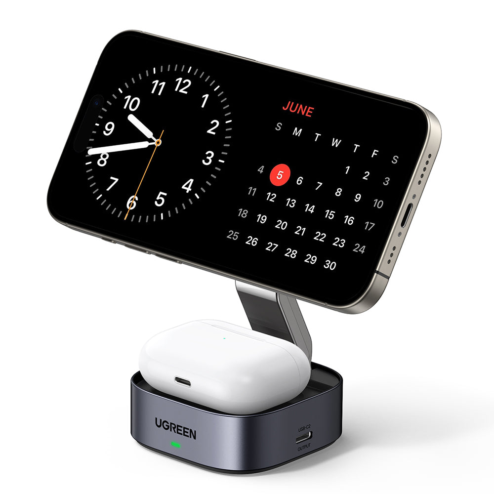 UGREEN W526 3in1 trådløs nettverkslader, 20W, 1.67A, 1 x USB-C, Svart