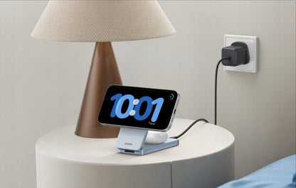 UGREEN MagFlow 2in1 trådløs nettverkslader, 25W, Blå