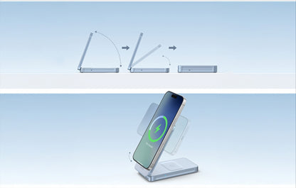 UGREEN MagFlow 2in1 trådløs nettverkslader, 25W, Blå