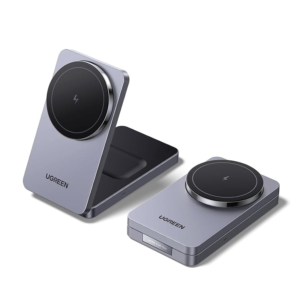 UGREEN W528 2in1 trådløs nettverkslader, 20W, 1.67A, Svart