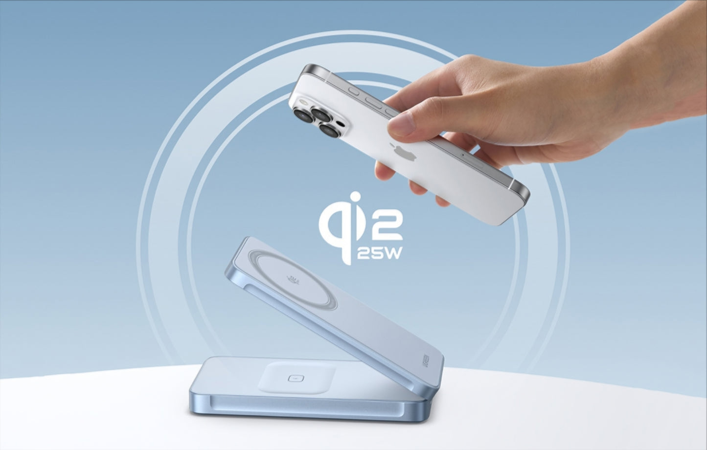UGREEN MagFlow 2in1 trådløs nettverkslader, 25W, Blå