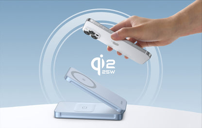UGREEN MagFlow 2in1 trådløs nettverkslader, 25W, Blå