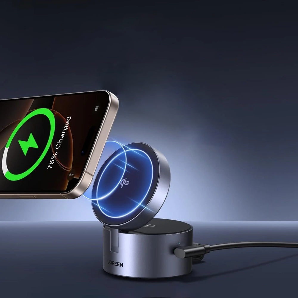 UGREEN W712 (65148) 3in1 trådløs nettverkslader, 25W, 1.67A, Grå