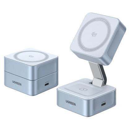 UGREEN W752 2in1 trådløs nettverkslader, 35W, 3A, 1 x USB-C, Blå