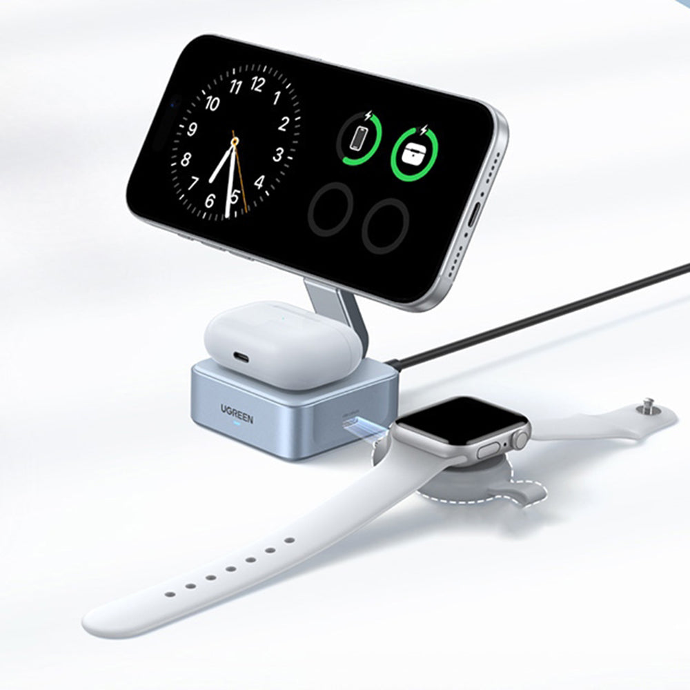UGREEN W752 2in1 trådløs nettverkslader, 35W, 3A, 1 x USB-C, Blå