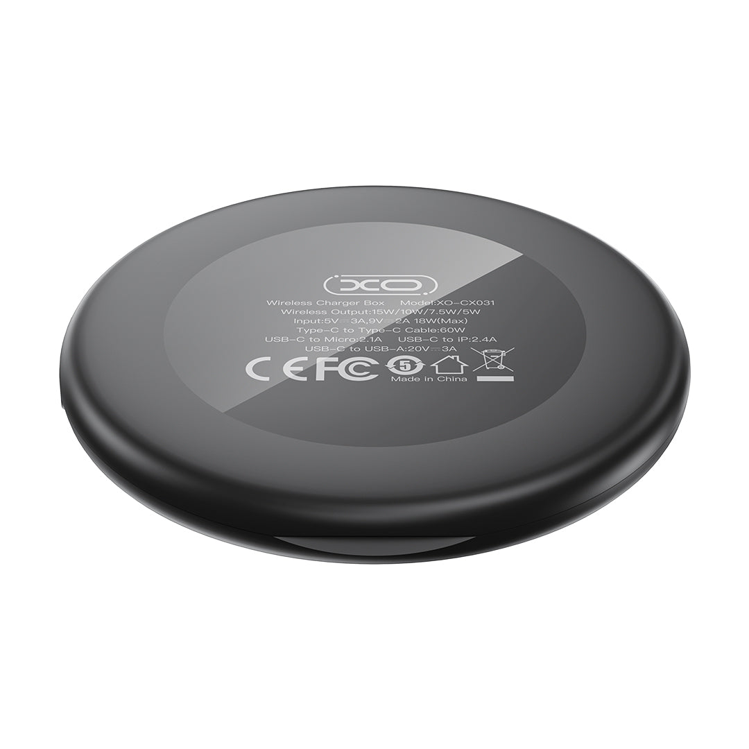 Trådløs Nettverkslader XO Design CX031, 15W, 1.67A, Svart