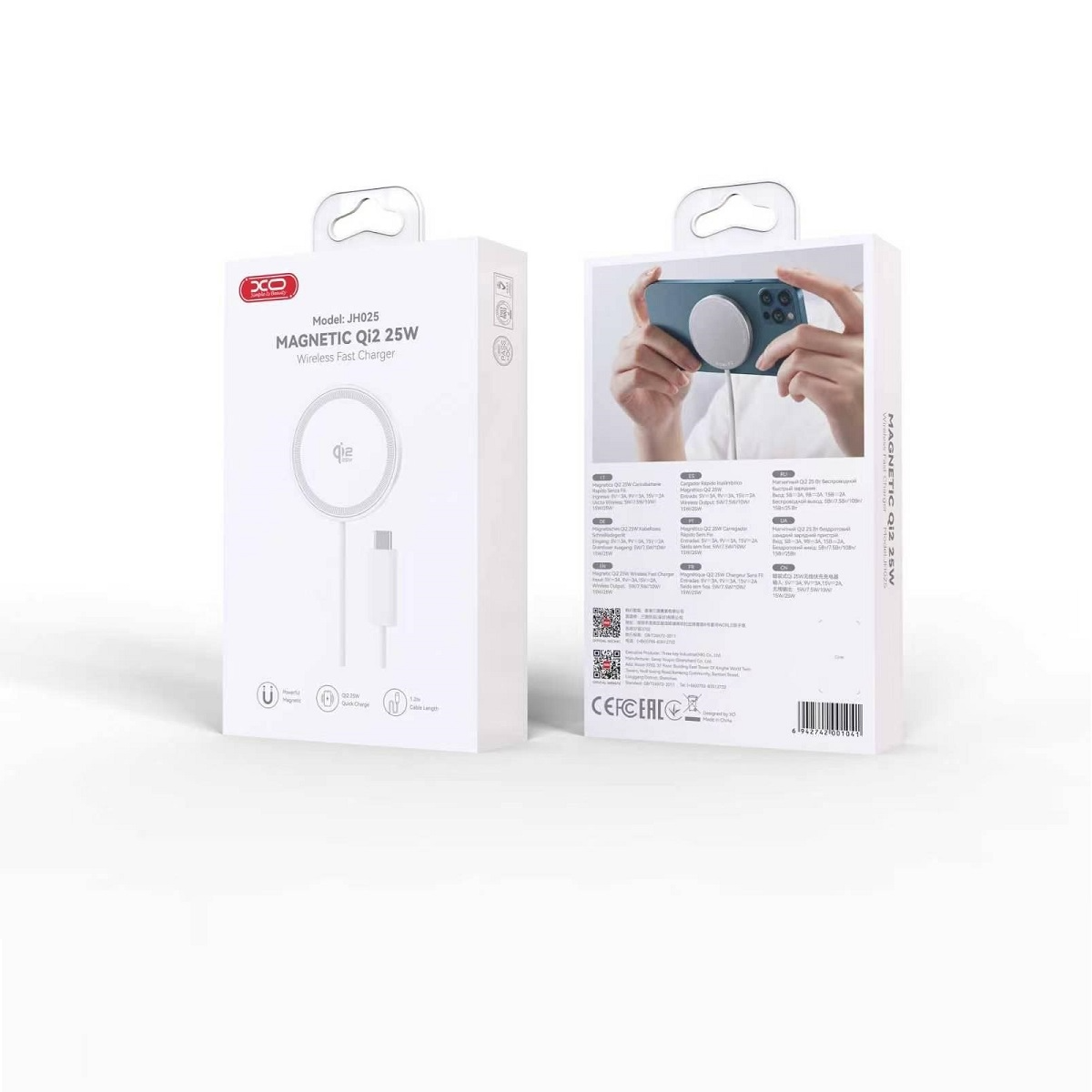 Trådløs Nettlader XO Design JH025, 25W, 1.67A, Hvit