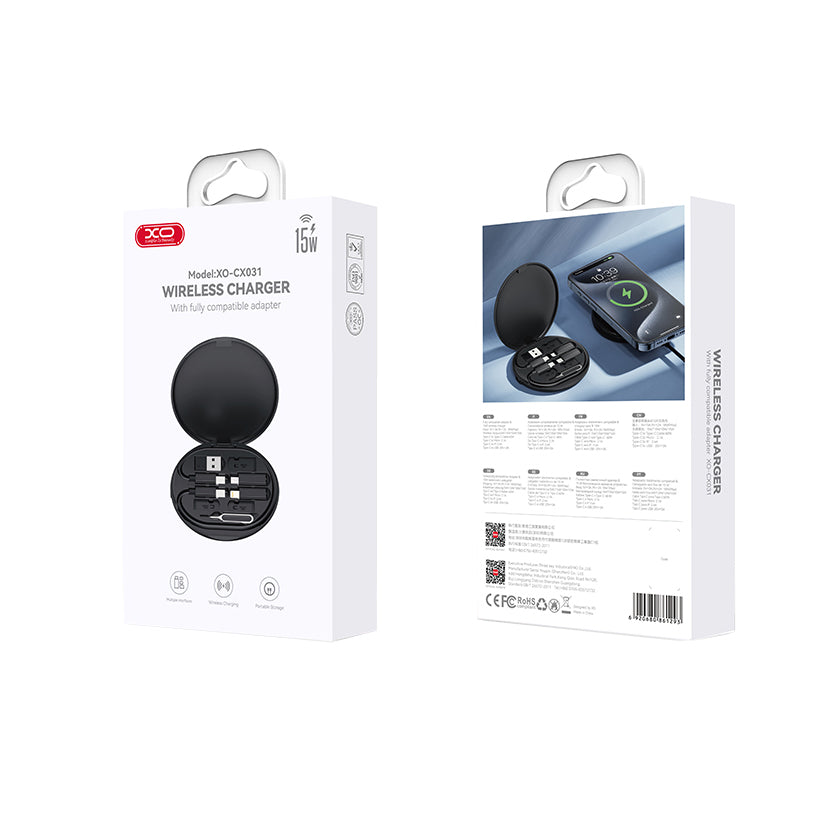 Trådløs Nettverkslader XO Design CX031, 15W, 1.67A, Svart