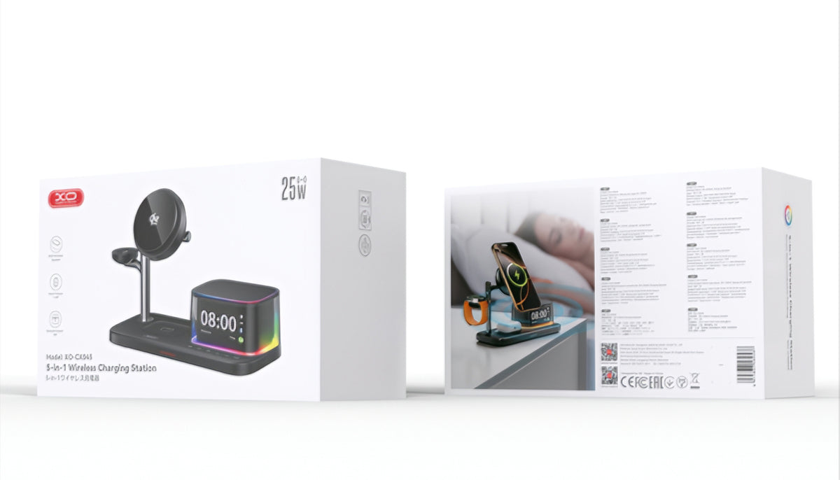 Trådløs Nettverkslader XO Design CX045 3i1, 25W, Svart