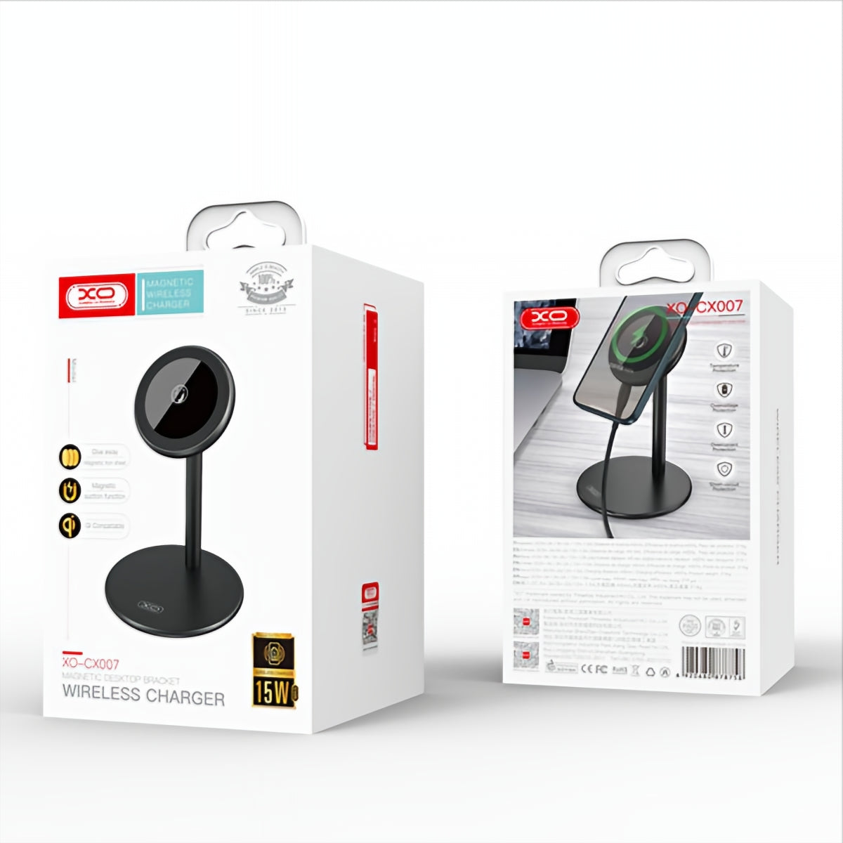 Trådløs Nettverkslader XO Design CX007, 15W, 1.67A, Svart