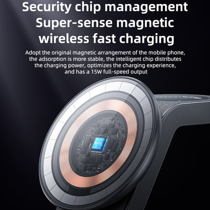 Trådløs Nettverkslader Yesido DS26 3in1, 15W, 1.67A, Grå