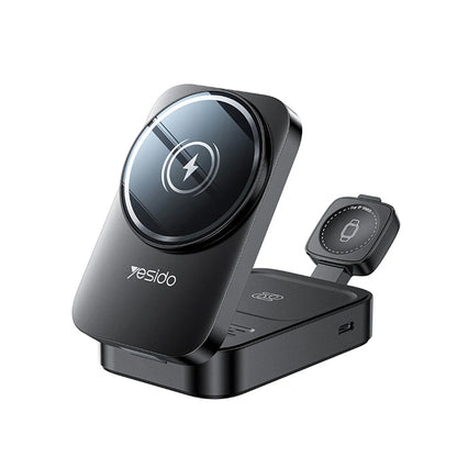 Trådløs Nettverkslader Yesido DS27 3i1, 15W, 1.67A, Svart