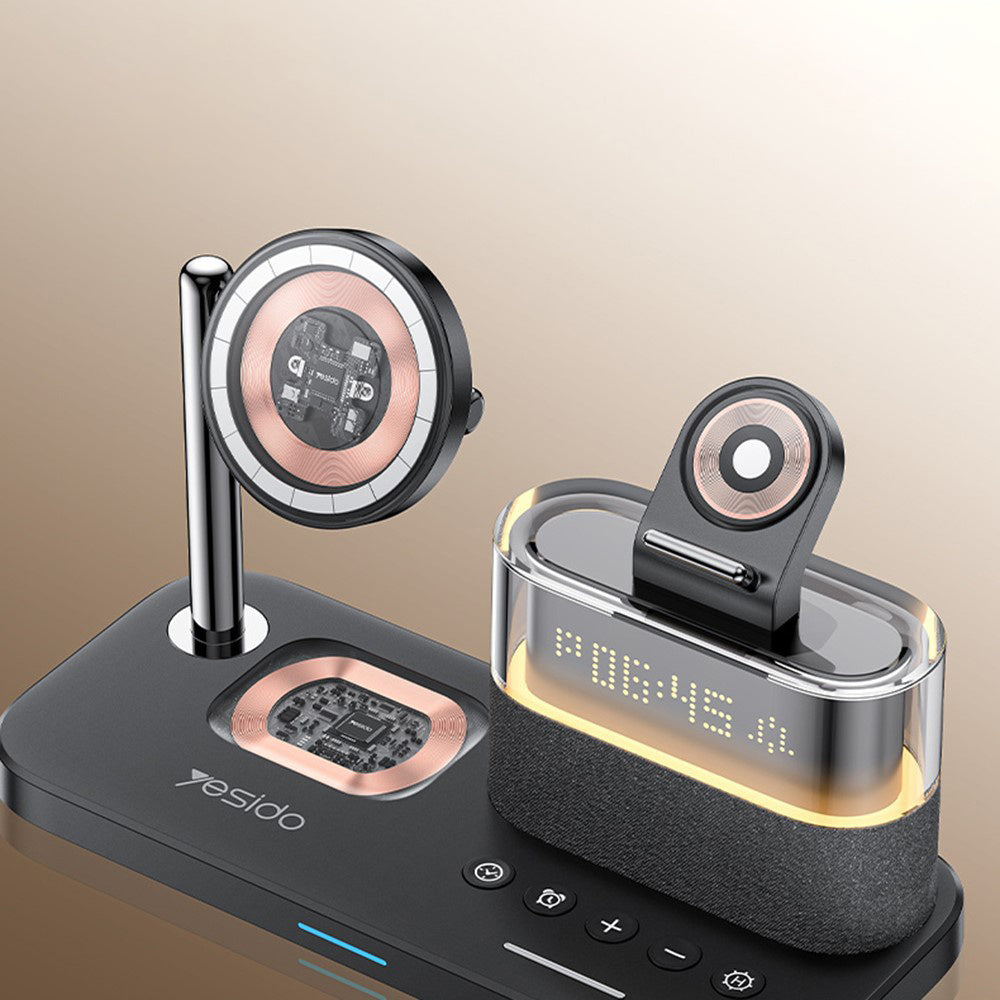 Trådløs Nettverkslader Yesido DS37 Display 3in1, 25W, 1.67A, Svart