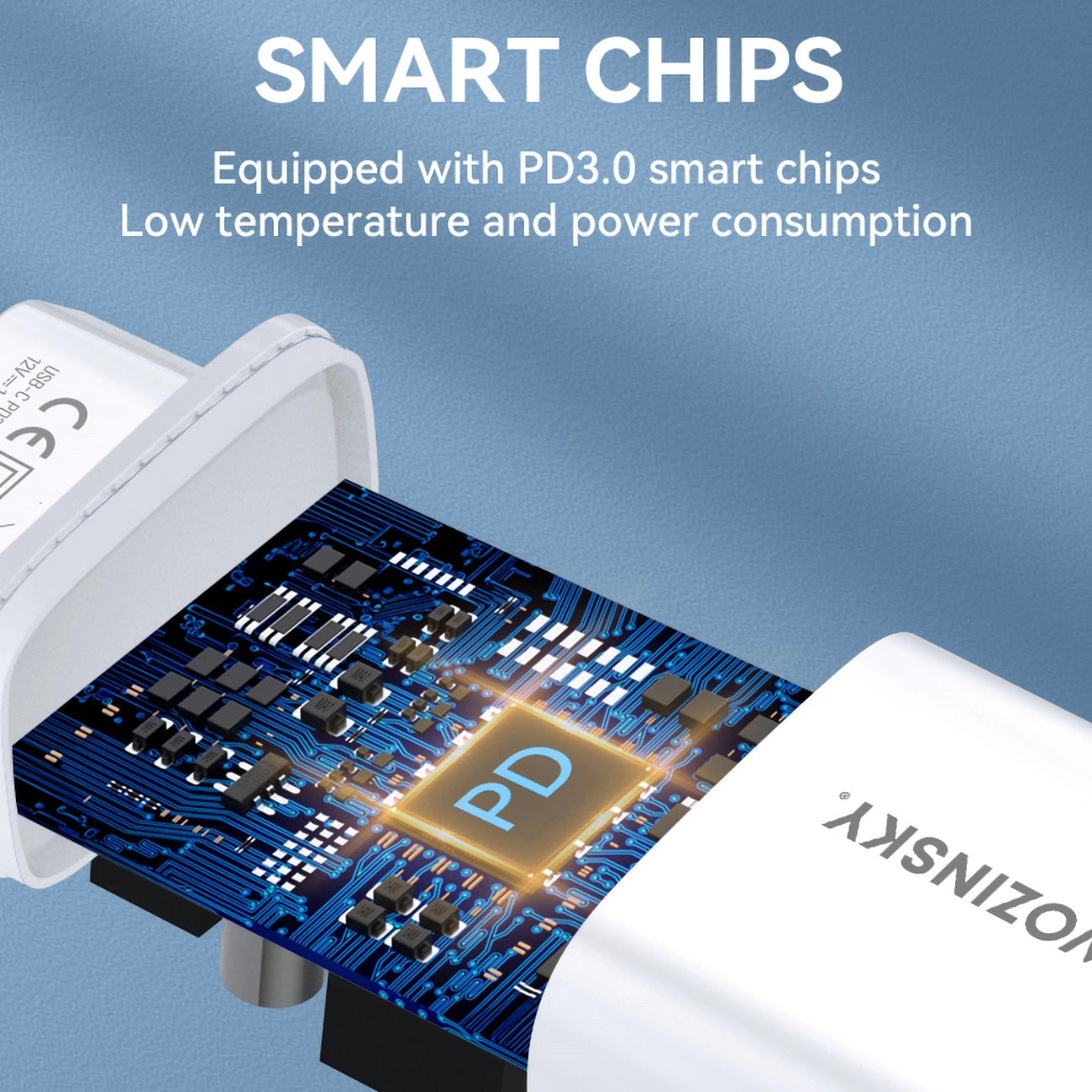 WZK WGWCCW Nettlader, 20W, 3A, 1 x USB-C, Hvit