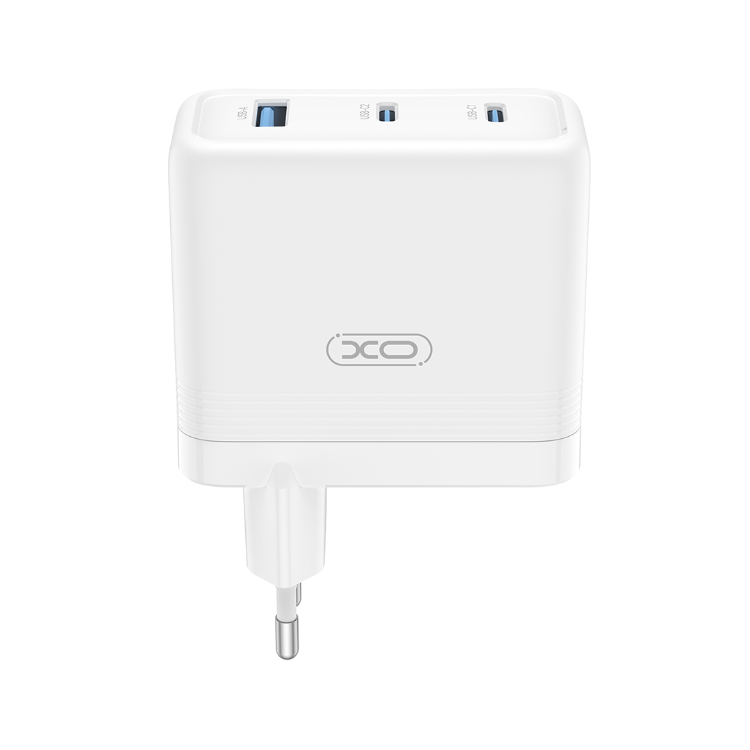 Nettlader XO Design CE35, 100W, 5A, 1 x USB-A - 2 x USB-C, Hvit