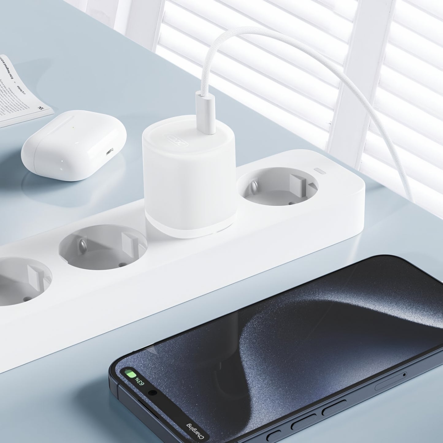 Nettlader XO Design L150, 30W, 3A, 1 x USB-C, Hvit