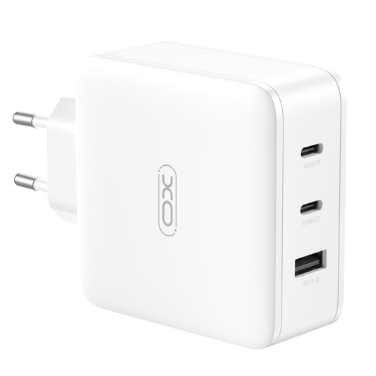Nettlader XO Design CE14, 100W, 3,25A, 1 x USB-A - 2 x USB-C, Hvit