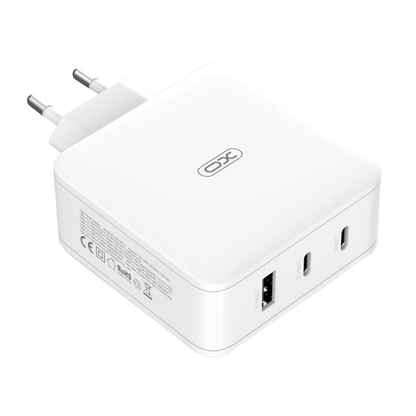 Nettlader XO Design CE14, 100W, 3,25A, 1 x USB-A - 2 x USB-C, Hvit