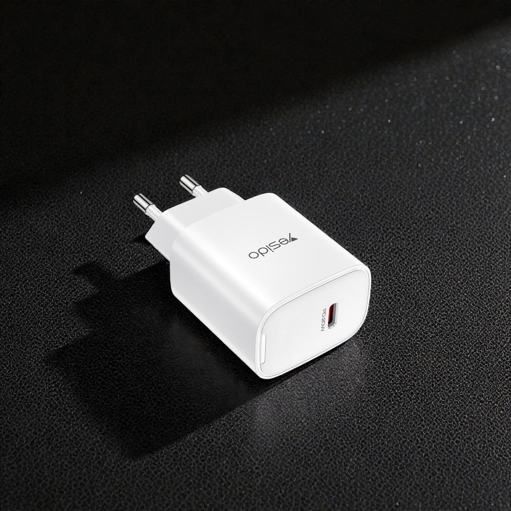 Ladernettverk Yesido YC01E, 20W, 3A, 1 x USB-C, Hvit