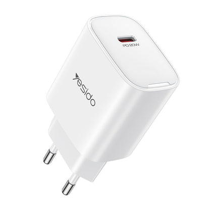Ladernettverk Yesido YC01E, 20W, 3A, 1 x USB-C, Hvit