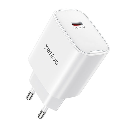 Ladernettverk Yesido YC01E, 20W, 3A, 1 x USB-C, Hvit
